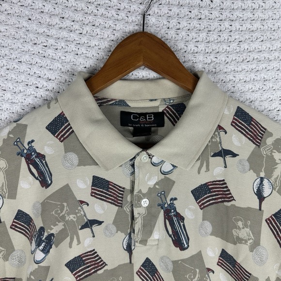 croft & barrow Other - C&B Sport Golf Polo Shirt XL USA Flag Print Cotton Vintage Style Mens 90s